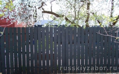Забор из деревянного штакетника окрашенный